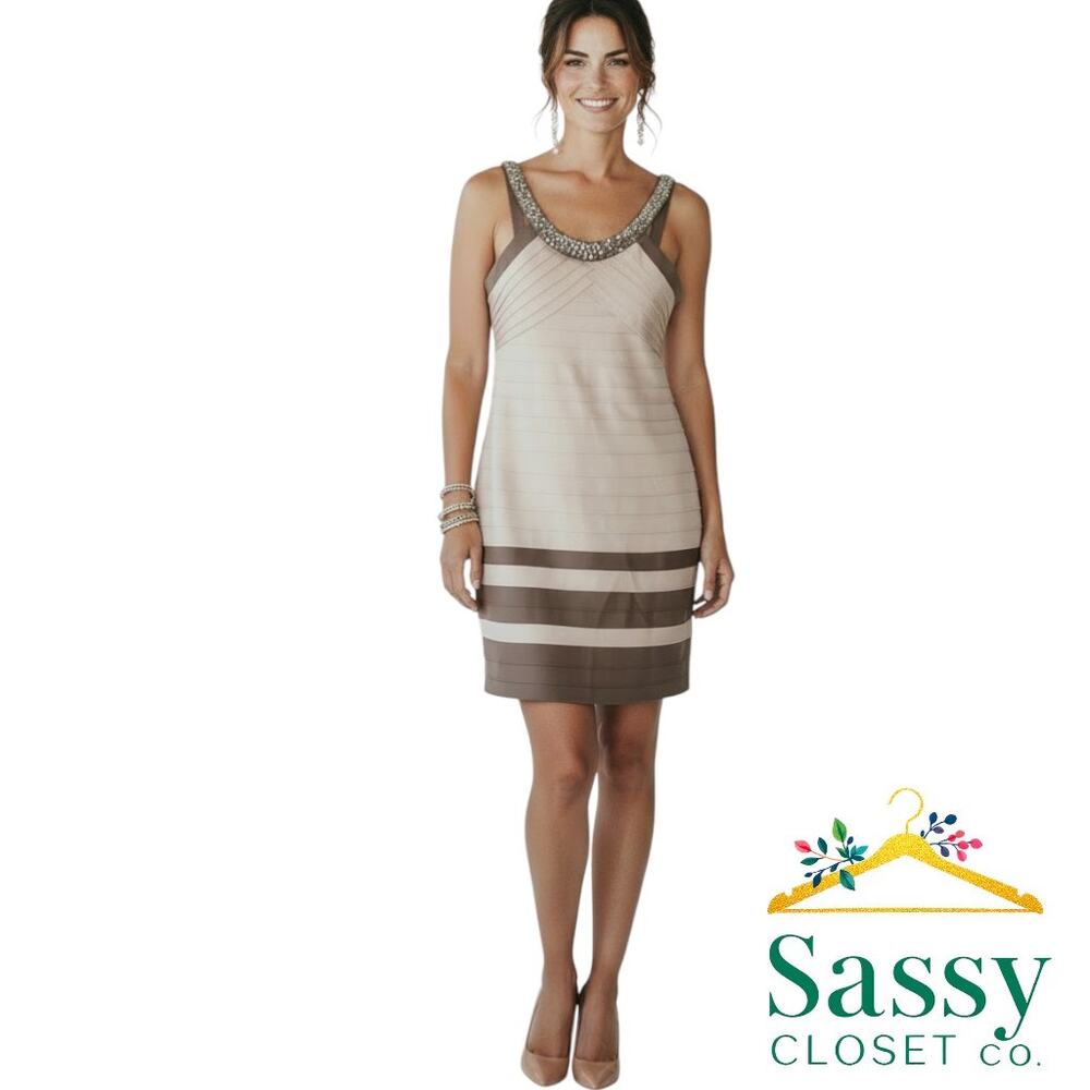 BCBGMAXAZRIA Sequin Layered Cocktail Party Mini Dress Large